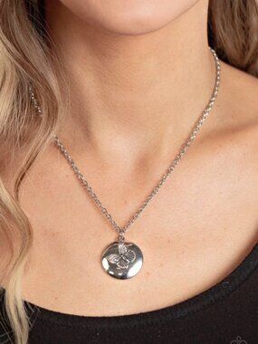 Paparazzi Jewelry Accessories - Monarch Meadow - Silver Necklace - Vintage